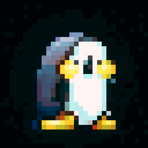 penguin facing right and walking