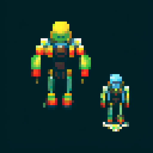 left & right space mech