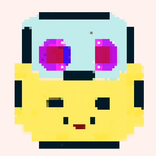 a yellow tamagotchi cute monster sprite, white background