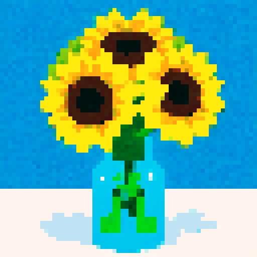 vase of sunflowers