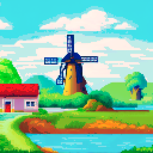 Country side Puerto Rican house with a small electric generating windmill near by