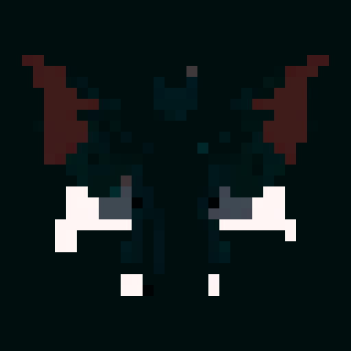 A larger, more menacing shadowy figure with smoky tendrils, large bat-like wings, and piercing red eyes. Its body is mostly hidden in darkness, giving it an ethereal, ghostly appearance. solid white background.
