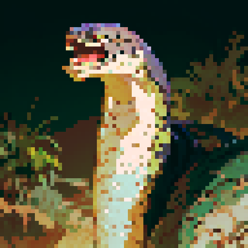 King cobra snake, night time, dark background