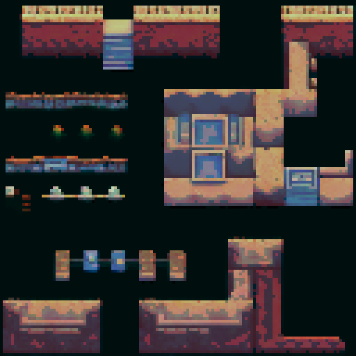 16x16 top-down interior Tilemap of a hotel