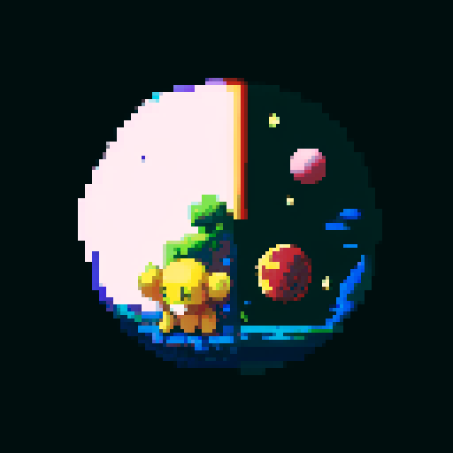 4 different planets from the image using an apposite color palette