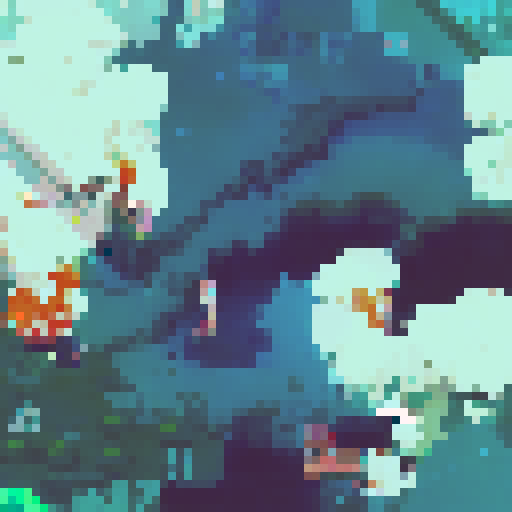 Full tree in the style of the Hyper Light Drifter Game