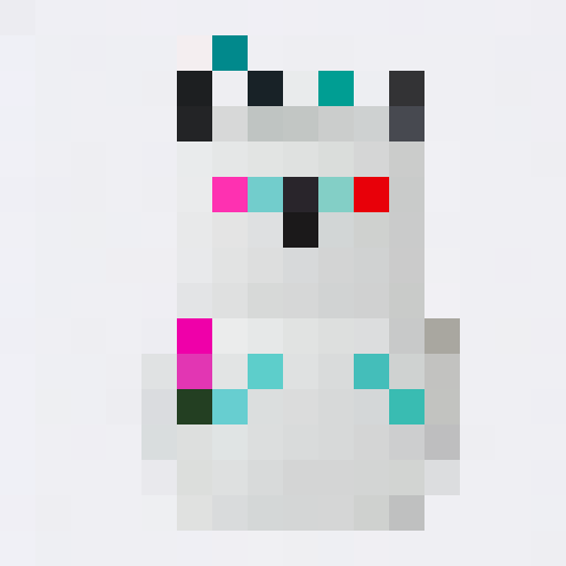 Vibrant backpack with neon green, fuchsia, and electric blue, adorned with a bold pixel graph pattern in the distinct 16x16 pixel portrait style.