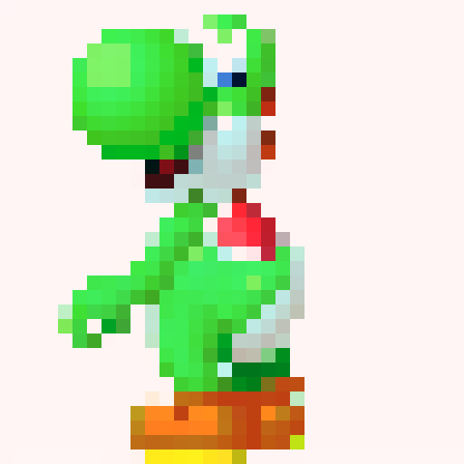 Yoshi, game icon, 32x32 pixel art, skill art, close up, vibrant colors, adorable expression, detailed shading, smooth lines, dynamic pose, animated features, lively eyes