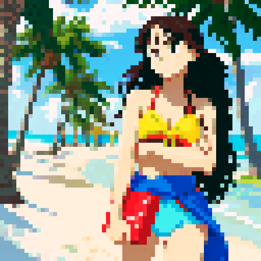 Beach with palm trees, gulf coast beach.