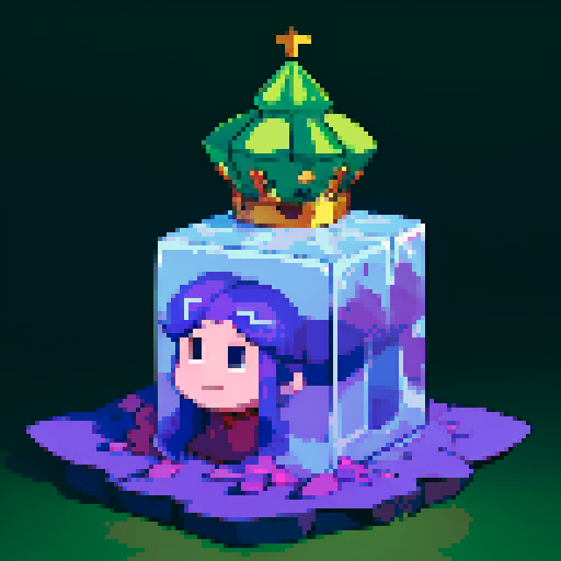 Gelatinous cube wearing crown, no face