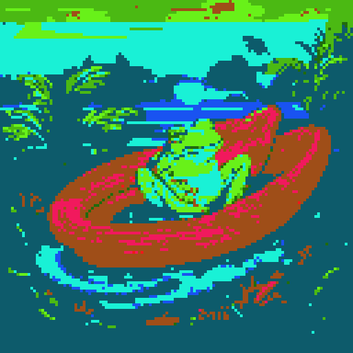 In the cozy ambiance of a dimly lit room, a small, jovial frog perches comfortably upon a plush couch chair, its diminutive size emphasized by the vastness of the furniture. The flickering flames of a nearby fireplace cast a warm glow, enveloping the space in a soft, golden light, creating an atmosphere of comfort and relaxation. With a mug clasped delicately between its tiny webbed fingers, the contented frog takes a sip of steaming coffee, its expression reflecting pure bliss.
