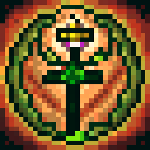 only one big chestnut tree, in the center, green leaves, brown trunk, fantasy top-down RPG with an orthogonal camera, simple pixel art, square plain platform