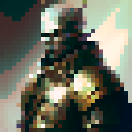 Portrait of a knight, in the style of final fantasy