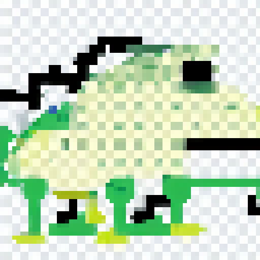 a green alligator with yellow green belly, cartoon style, big eyes, buck teeth, goofy looking, full body, simple and not too detailed, similar to the flappy bird in complexity