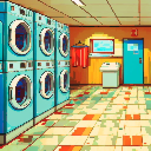 A laundry mat interior