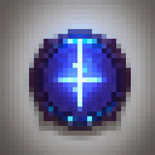 Electric shield spell icon for players to use. With 1px black contour and blue color palette.
