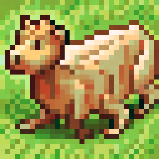capybara, cute, pixel art