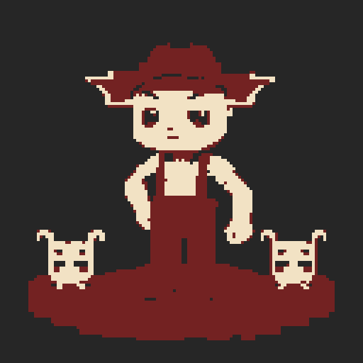 farmer, bat person, anthropomorphic bat, cute buddy, pixel art, sRGB, farmer

