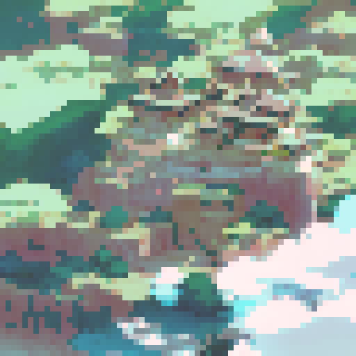 Naruto, eyes closed, surrounded by swirling chakra in the form of foxes, standing on a rocky outcropping overlooking a village at sunset in a dynamic anime style.