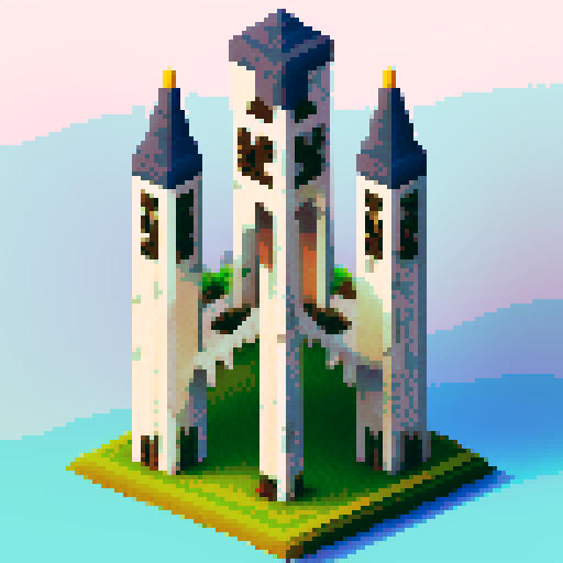 large white marble Wizard's Tower, hex map icon.