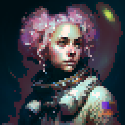 Space girl farmer with a solid background