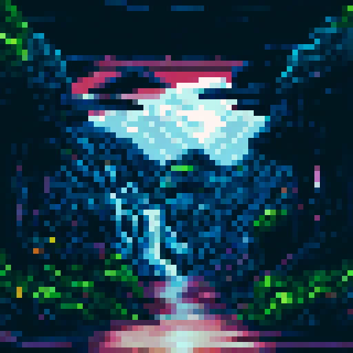 evil mage anime girl, dark and ominous lair, glowing green crystals, swirling mist, flickering candlelight, towering bookshelves filled with ancient tomes, ornate stained glass windows, shadows dancing on the walls, moonlight filtering through, arcane symbols etched on the floor, a hidden entrance behind a waterfall, a secret underground chamber, a landscape of jagged mountains and thunderous storm clouds in the distance