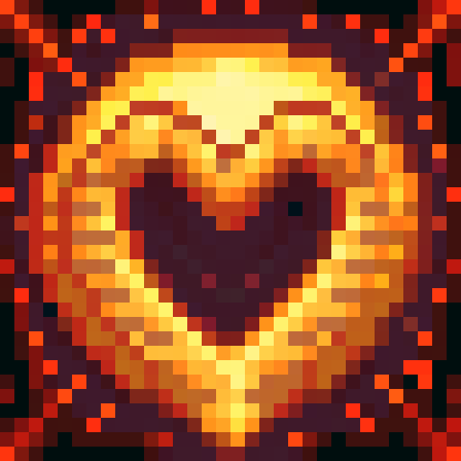 Orange cat icon with a fluffy tail, round eyes with heart-shaped pupils, and a playful expression, set against a bright pink background in 32x32 pixel art style, perfect for a game icon or cute skill art close up portrait