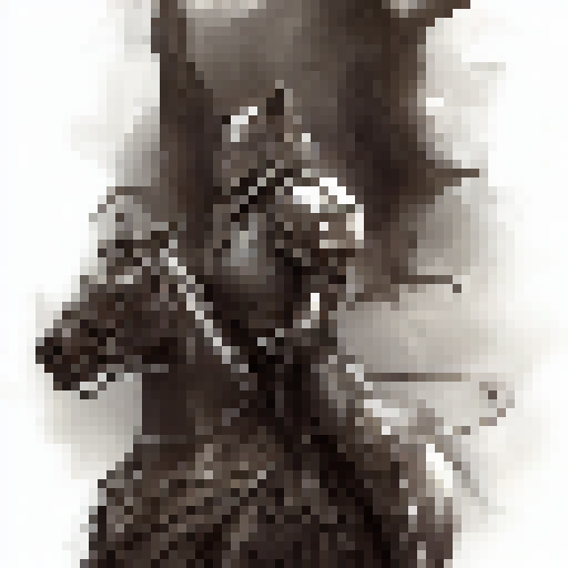 Armored knight, riding a magnificent black horse, charges through a misty forest toward a towering castle, with a gleaming sword raised high and a look of determination on his face, all depicted in a realistic fantasy RPG art style.