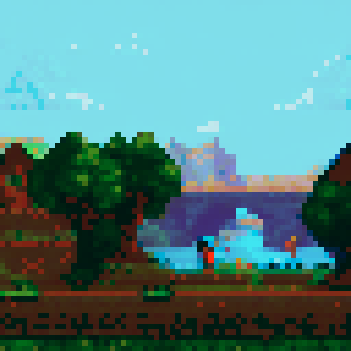 game like retro 8bit world with NPC characters on the map

