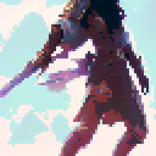 black-haired, 20-year-old warrior with a gleaming sword, clad in medieval armor, set in a fantasy RPG-style world