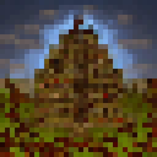 Stack of corpses, bloodied and twisted, arranged in a macabre tower amidst a wasteland of bones, rendered in hauntingly detailed 32x32 pixel art.