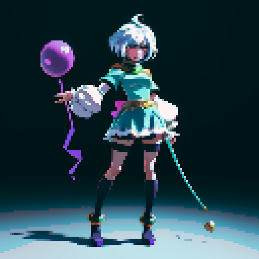 Cute girl fullbody sprite. Looks like Kris from Deltarune or Noelle from Deltarune