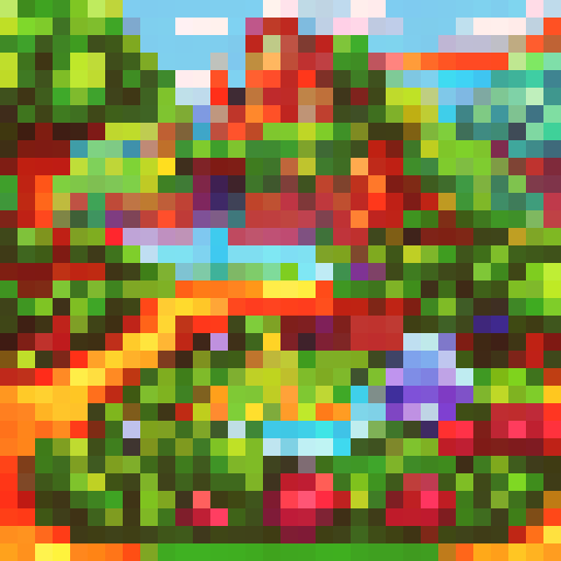 Celestial Island, a pixel art game icon capturing a close up, 16x16 portrait of the captivating world of "My Singing Monsters"
