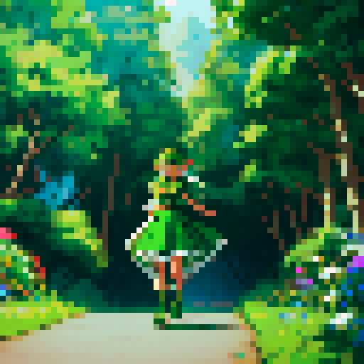 elf, girl, green dress