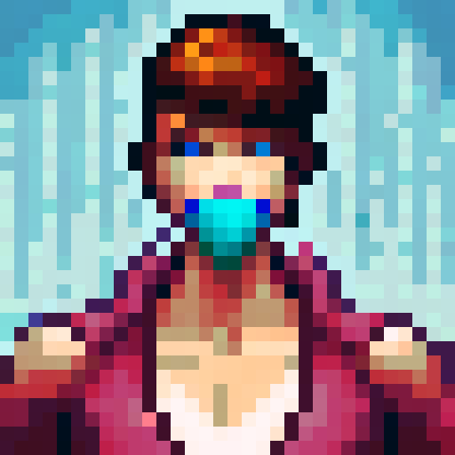 80s girl with mullet, punk rock aesthetic, cutoff tshirt, pixel art, sRGB, vibrant colors, rebellious attitude