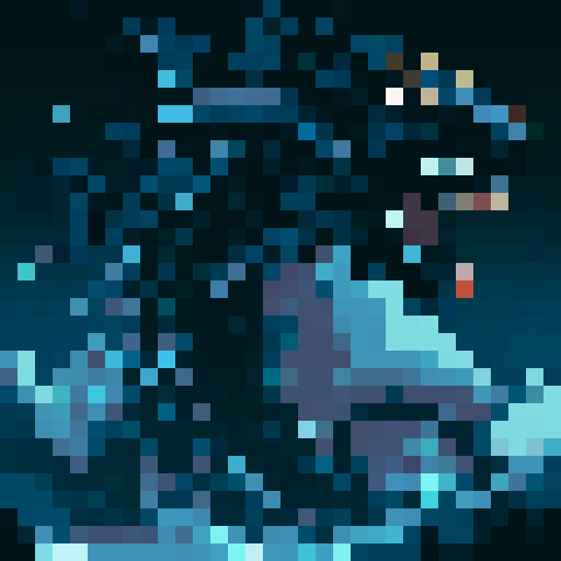 leviathan face with black background