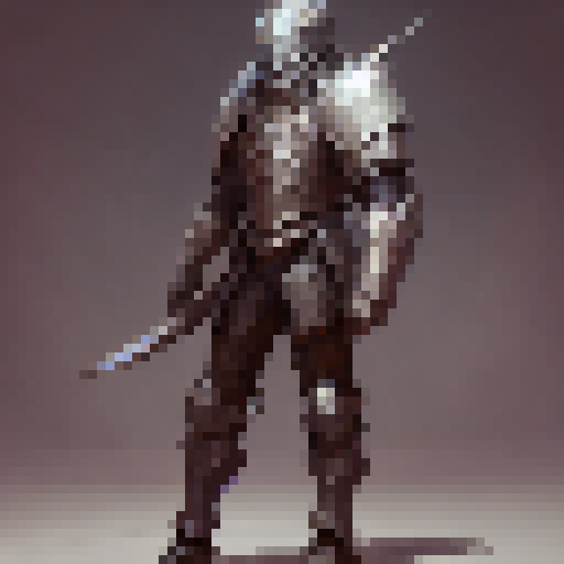armored knight, full body image
