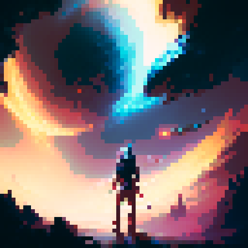 Red-robed wizard casting a lightning bolt amidst swirling fiery glyphs