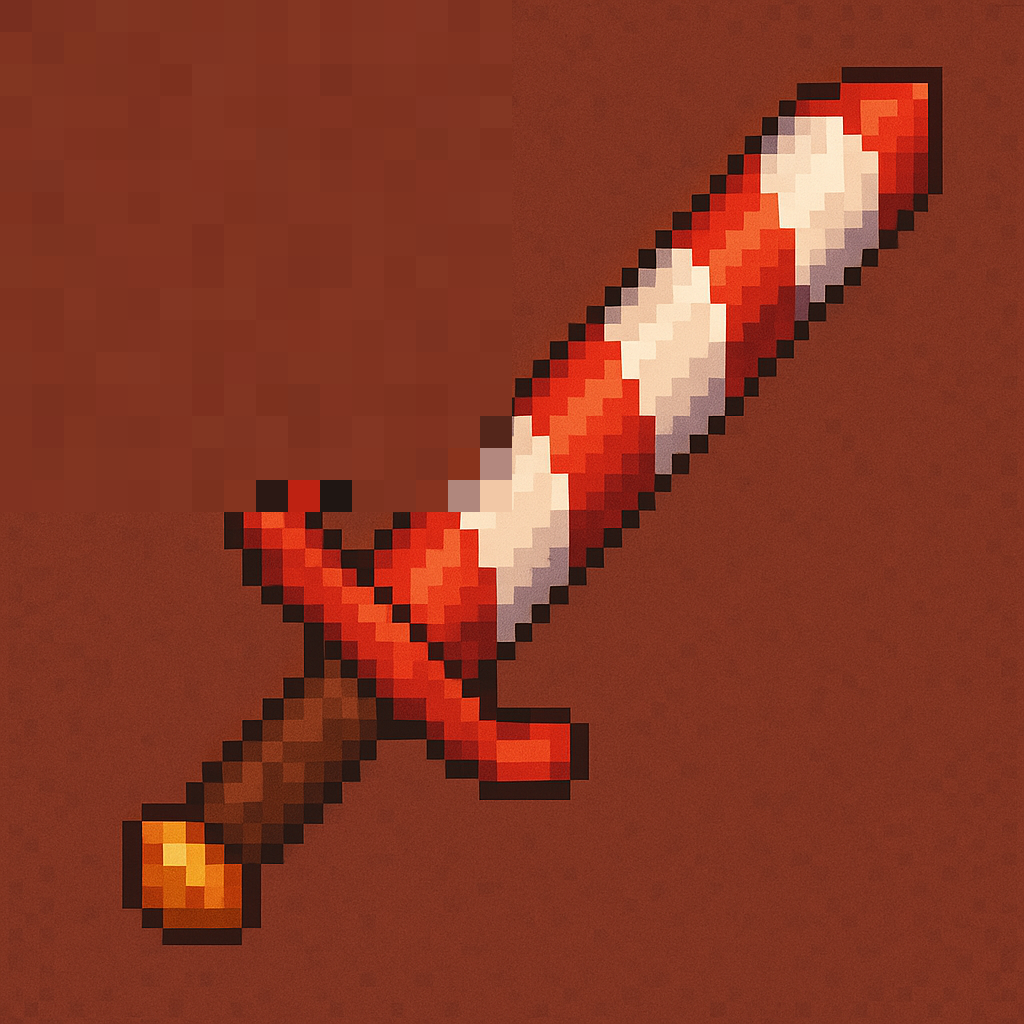 candy cane sword 45 degree angle