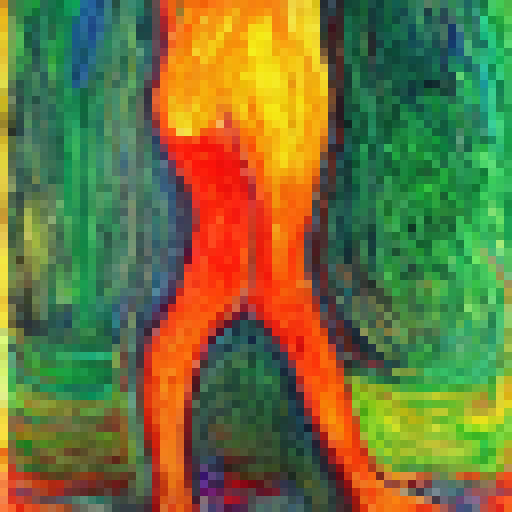 Munch, shame, full body, bright colors