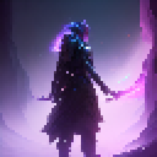 Mystical, otherworldly, dark, and ethereal. A warlock conjures a swirling vortex of black and purple smoke while ancient runes glow in the background.
