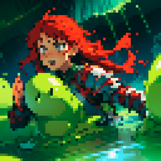 hero sinking into slime, hero drowning in slime, hero has red hair, hero has silver armor, reaching up, panic, sinking deep into the goo