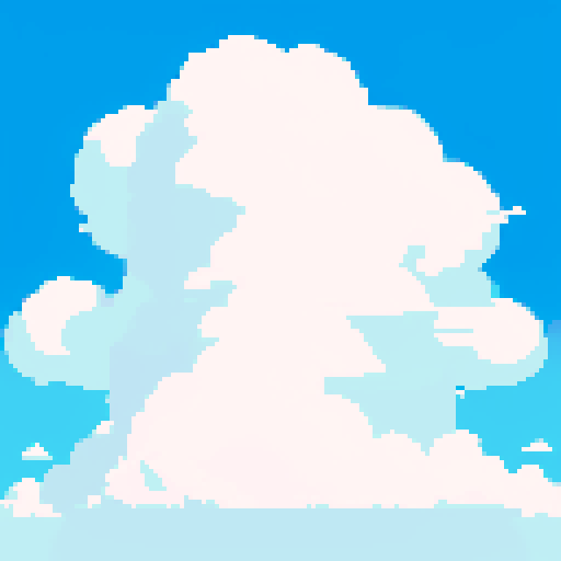 A sky full of fluffy clouds. The clouds should be simple. Image should be monochrome. 
