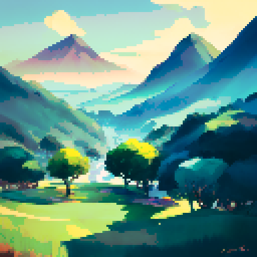 cimple golfcourse green, vibrant blue sky, rolling hills, tall palm trees, golden sunset, serene lake, distant mountains, soft shadows, crisp lines, minimalist design, sweeping curves, balanced composition, natural elements, tranquil atmosphere, timeless beauty, harmonious color palette, dynamic perspectives, immersive experience, captivating textures