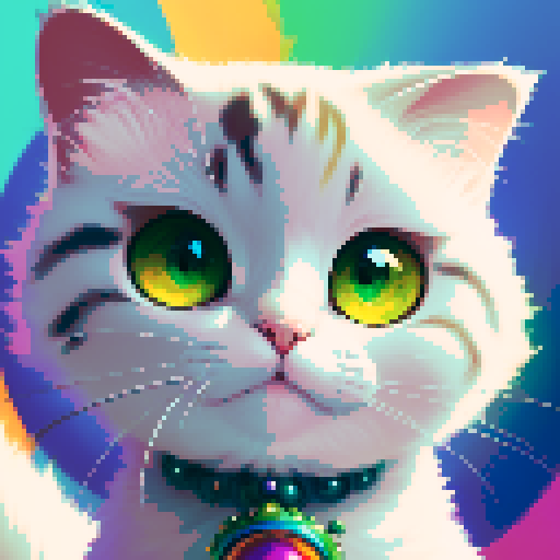 Art cat, sRGB, a whimsical cat fantastique with vibrant fur, mesmerizing emerald-green eyes, gracefully leaping amidst a kaleidoscope of swirling colors and dreamlike patterns