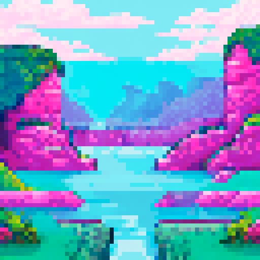 a crystal cave pink and blue