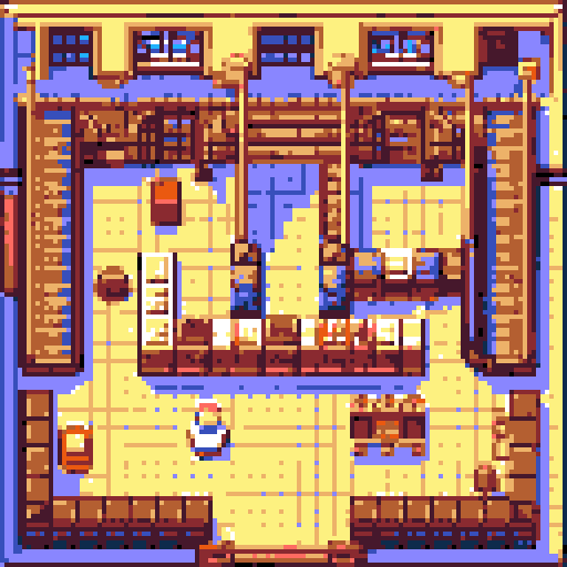 generate a post office in a top down style like it should be the level for a video game. make sure theres lots of open floor space and make the floorrs checkered board tile
Cozy Character
4 images