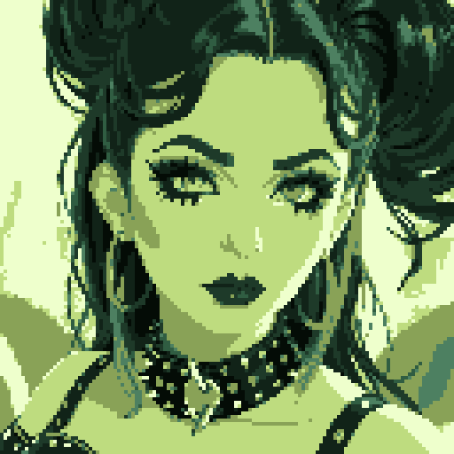 curvy, busty goth girl , whole head portrait, black hair, purple eyeshadow, red lipstick, wearing bikini, studded collar, glamour shot, vibrant srgb colors, edgy aesthetic