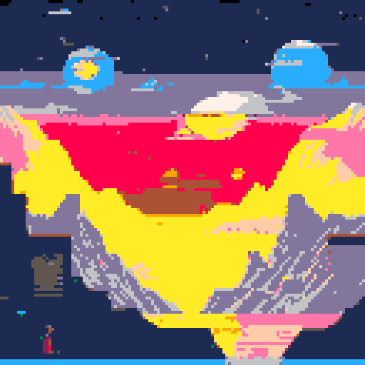 a cold, arctic mountain at night