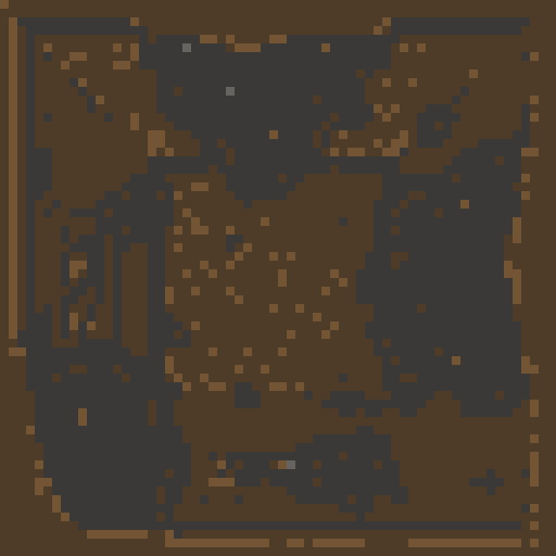 broken home, destroyed, abandoned, top down view, pixelated, pixel art scenery